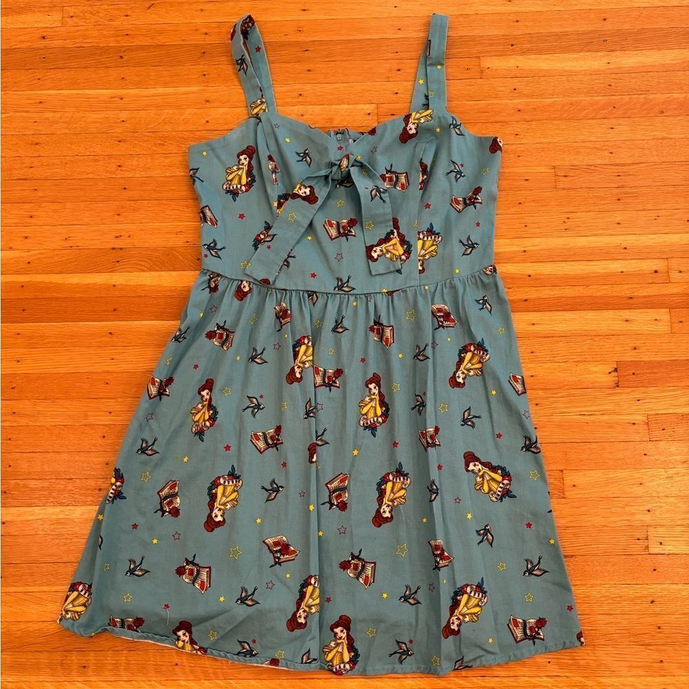 Disney Beauty And The Beast Belle Blue Sleeveless… - image 1